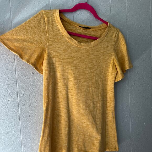 Mikarose Women Top XS Y2K Flutter Sleeve Relaxed Casual Girl Capsule Minimalist - Picture 5 of 11